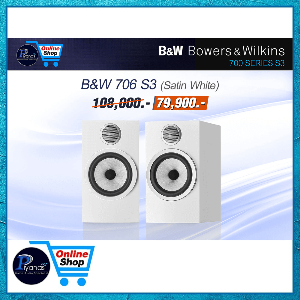 ลำโพงบุ๊คเชลฟ์ Bowers&Wilkins : 706S3 (สีขาว)